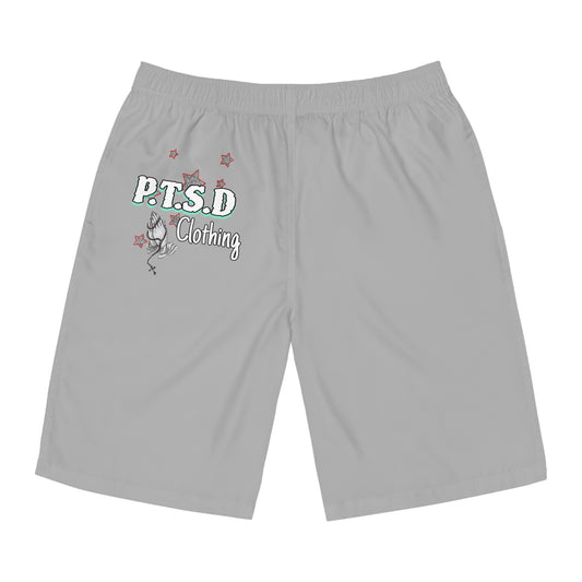 Light grey Star P.T.S.D Men's Board Shorts (AOP)