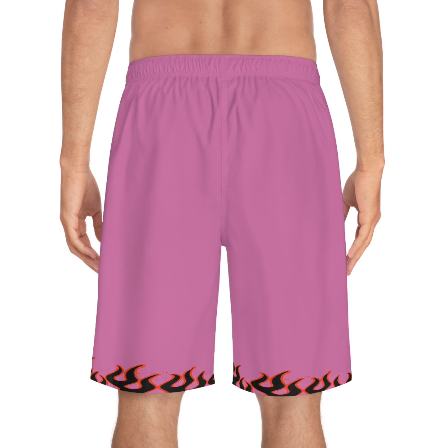 Light pink I see you looking P.T.S.D Men's Board Shorts (AOP)