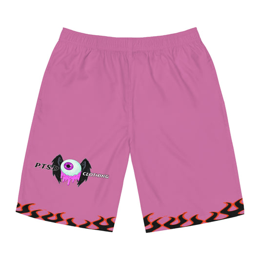 Light pink I see you looking P.T.S.D Men's Board Shorts (AOP)