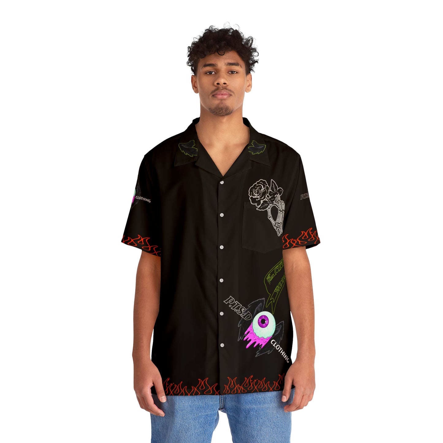 I see you looking P.T.S.D Black Men's Miami Shirt (AOP)