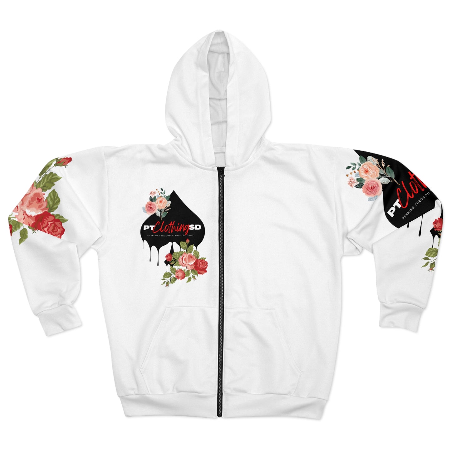 Ace Roses PTSD Unisex Zip Hoodie (AOP)