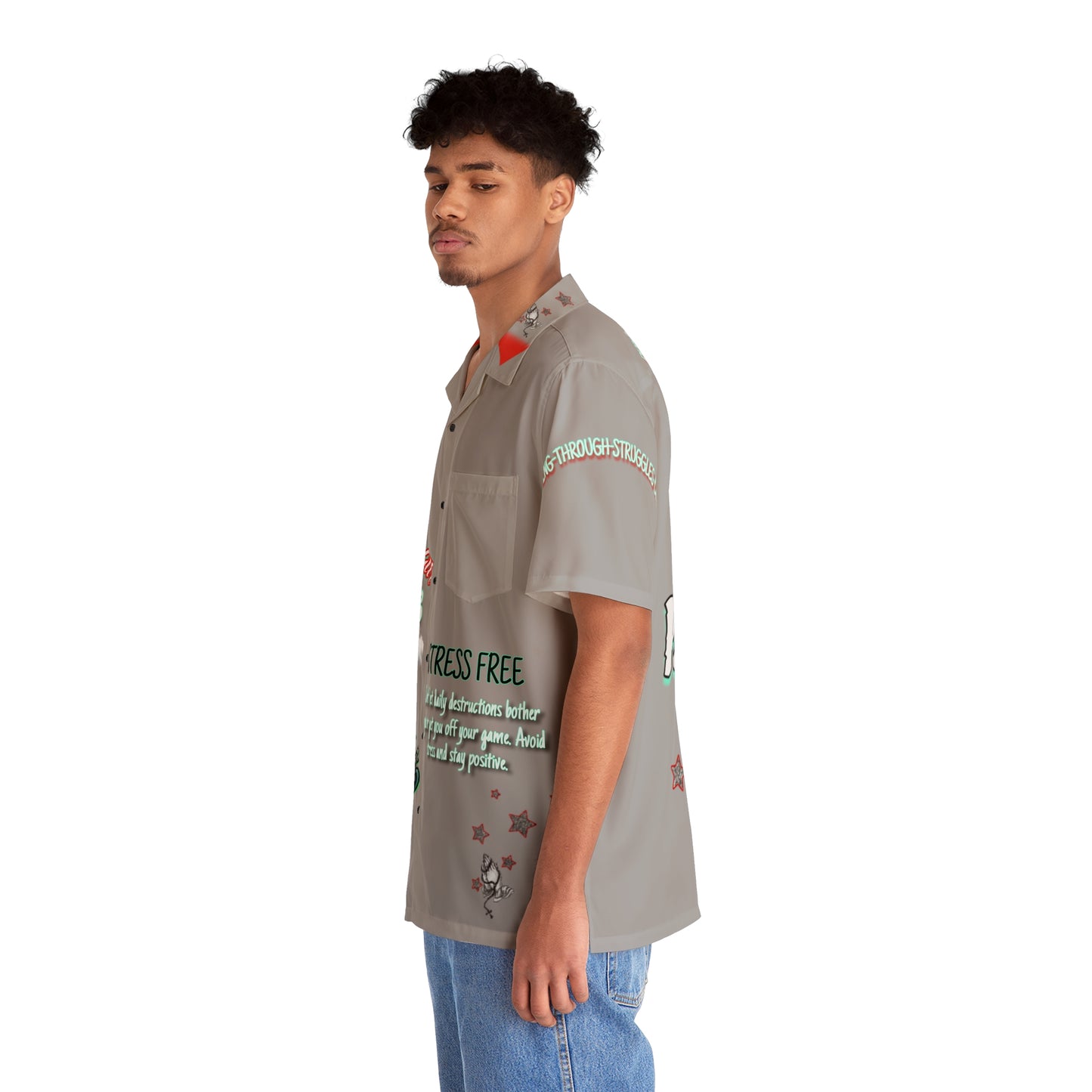 P.T.S.D light grey Men's Miami Shirt (AOP)